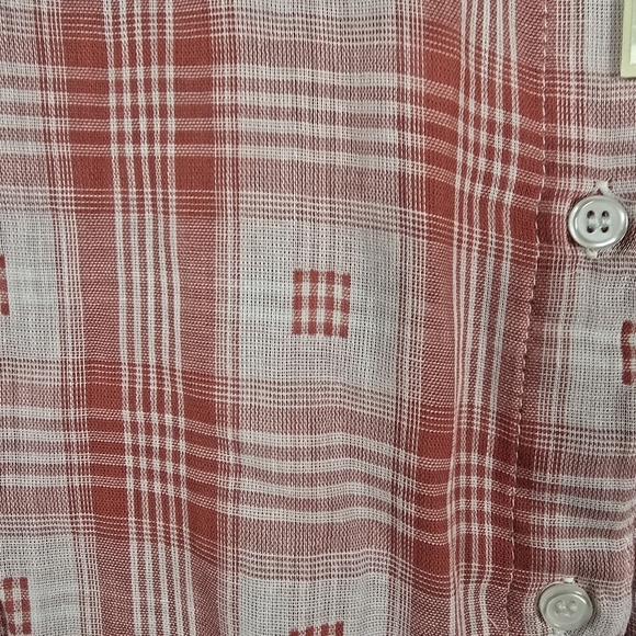 NWT Max Studio Red Plaid Lightweight 100% Cotton Button Down Tunic/Dress Size M - Picture 6 of 13